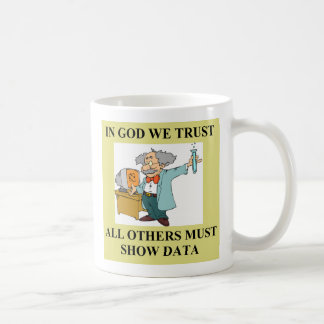 im Gott vertrauen wir Wissenschaftswitz, auf Gott, Tasse