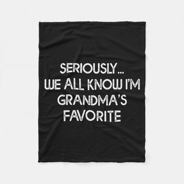 I'm Grandma's Favorite Grandson Granddaughter Humo Fleecedecke (Vorderseite)