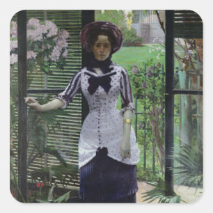 Im Greenhouse, 1881 Quadratischer Aufkleber