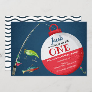 Im großen ONE Fishing - Erster Geburtstag Einladung