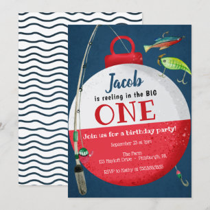 Im großen ONE Fishing - Erster Geburtstag Einladung