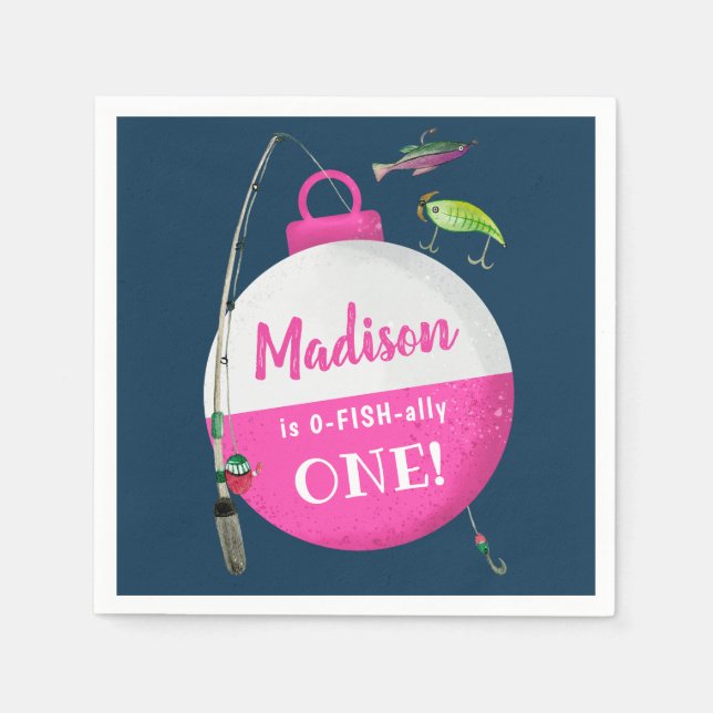 Im großen ONE Fishing zum Geburtstag Serviette (Vorderseite)