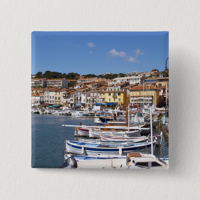 Im Hafen in Cassis Dorf. Fischerei und Button (Vorderseite)