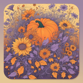 Im Halloween-Garten Quadratischer Aufkleber