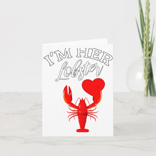 Im Her Lobster Heart Couple Matching Gift Valentin Karte (Vorderseite)
