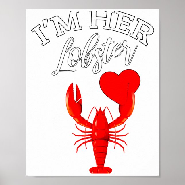 Im Her Lobster Heart Couple Matching Gift Valentin Poster (Vorne)