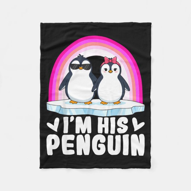I'm Her Penguin Matching Couple Valentine Love Hea Fleecedecke (Vorderseite)