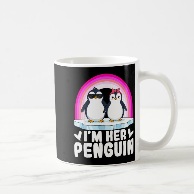 I'm Her Penguin Matching Couple Valentine Love Hea Kaffeetasse (Rechts)
