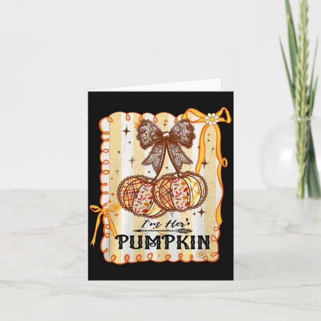 I'm Her Pumpkin Cherry Couple Coquette Bow Fall Th Karte (Vorderseite)
