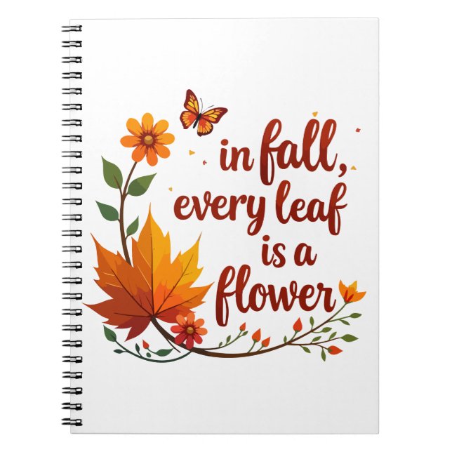 "Im Herbst ist jedes Leaf eine Blume" Notizblock (Vorderseite)
