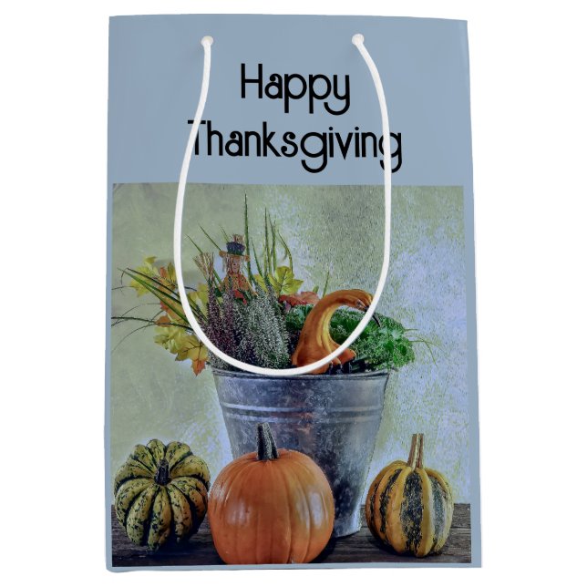 Im Herbst noch Leben mit Kürbis, Blume Mittlere Geschenktüte (Vorderseite)