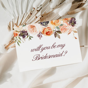 Im Herbst werden Sie meine Bridesmaid-Karte sein Einladungspostkarte