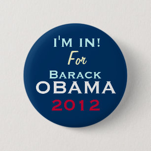 IM HEREIN für runden Kampagnen-Knopf OBAMA 2012 Button