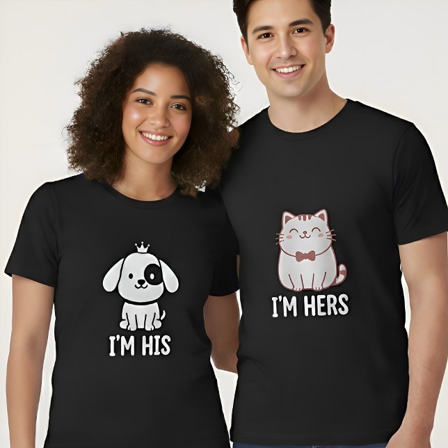 I'm Hers Matching Couples Cat T-Shirt (Von Creator hochgeladen)