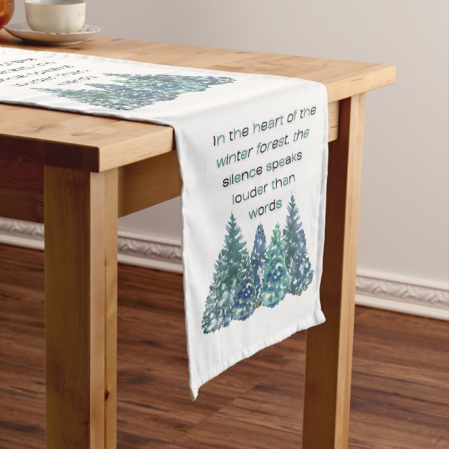Im Herzen des Winterwaldes Kurzer Tischläufer (Beispiel)