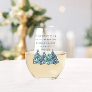 Im Herzen des Winterwaldes Weinglas Ohne Stiel
