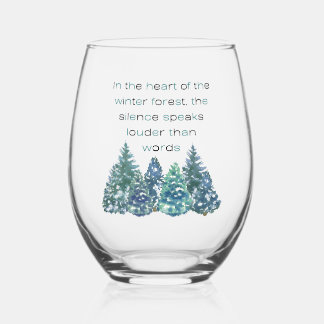 Im Herzen des Winterwaldes Weinglas Ohne Stiel