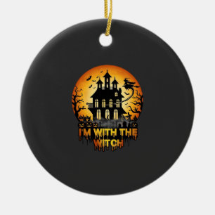Im Hexenhaus Kürbis bei Vollmond Keramik Ornament
