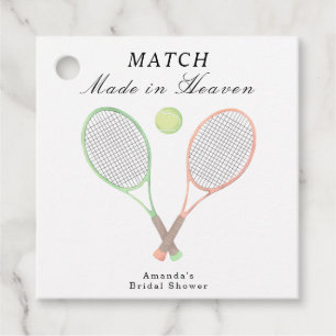 Im Himmel geschlossene Tennis-Hochzeitsdusche Geschenkanhänger