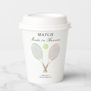 Im Himmel geschlossene Tennis-Hochzeitsdusche Pappbecher