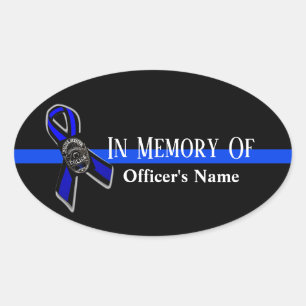 IM HINBLICK AUF DIE UNTERSTÜTZUNG DER POLIZEIPOLIT OVALER AUFKLEBER