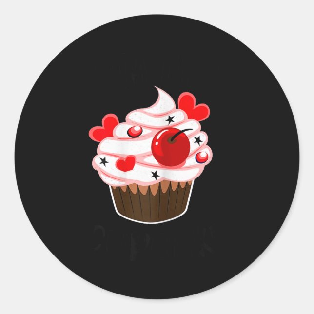 I'm His Cupcake I'm Her Studmuffin Valentine Match Runder Aufkleber (Vorderseite)