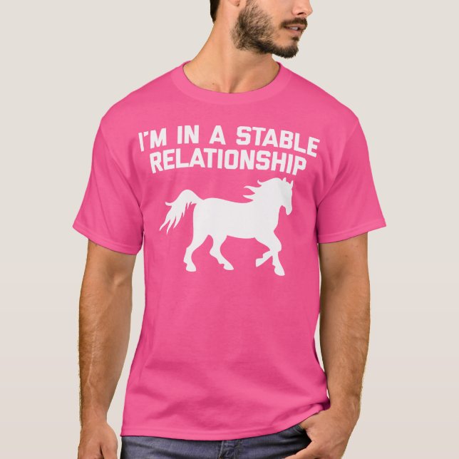 I'M In A Stable Relationship Funny Horseback Ridin T-Shirt (Vorderseite)