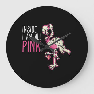 Im Inneren bin ich ganz rosa Flamingo Funny Flam Große Wanduhr