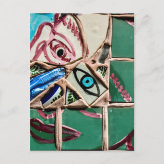 Im Inneren Blick nach Mosaik Graffiti Postkarte