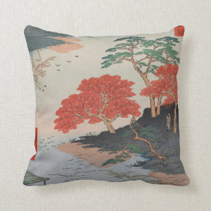 Im Inneren des Akiba-Schreins Vintage Ukiyo-e japa Kissen