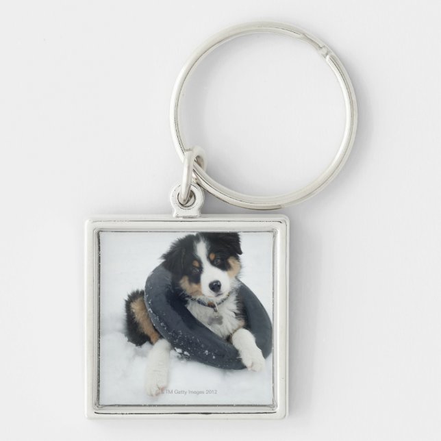 im inneren Rohr im Schnee Schlüsselanhänger (Vorne)