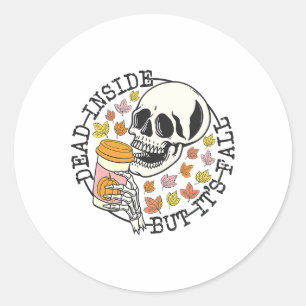 Im Inneren tot, aber sein Fall Halloween Runder Aufkleber