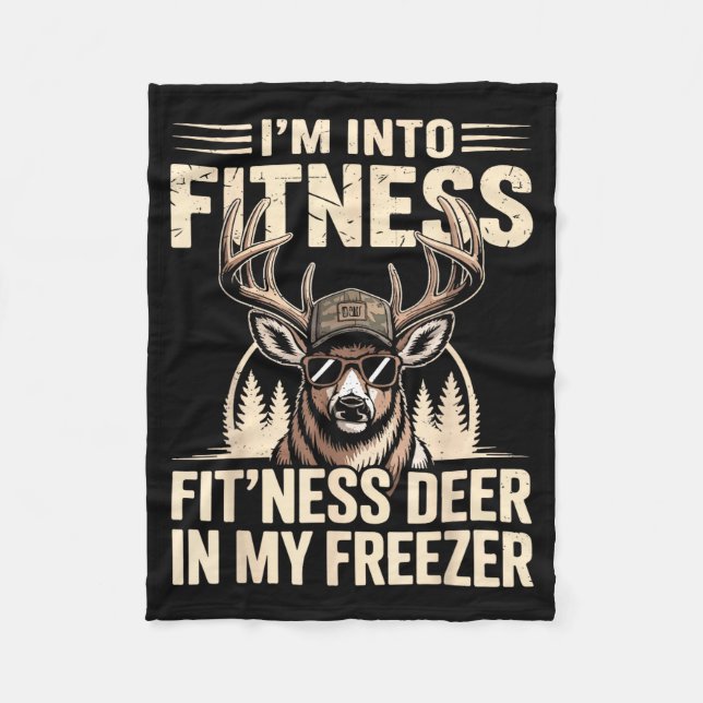 Im Into Fitness Fit'ness My Deer Zer Funny Hunting Fleecedecke (Vorderseite)