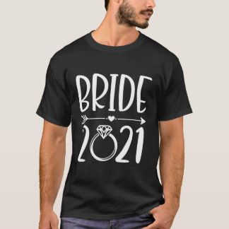 Im Jahr 2021 Bride im Jahr 2021 Hochzeitsklopfen V T-Shirt