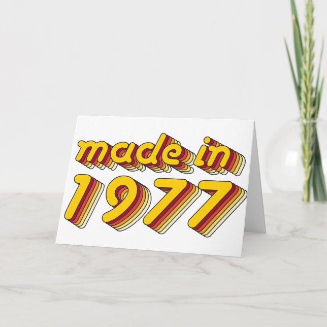 Im Jahre 1977 gemacht (Yellow&Red) Karte (Vorderseite)