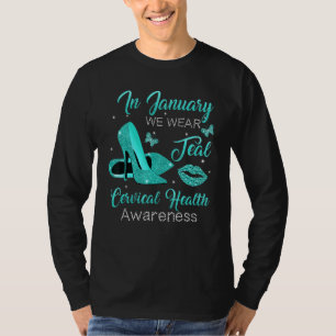 Im Januar Aquamarine hohe Heels Zervikalische Gesu T-Shirt