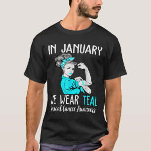 Im Januar tragen wir Aquamarin für Gebärmutterhals T-Shirt