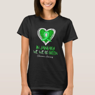 Im Januar Wear Green Heart Glaucoma Bewusstsein T-Shirt