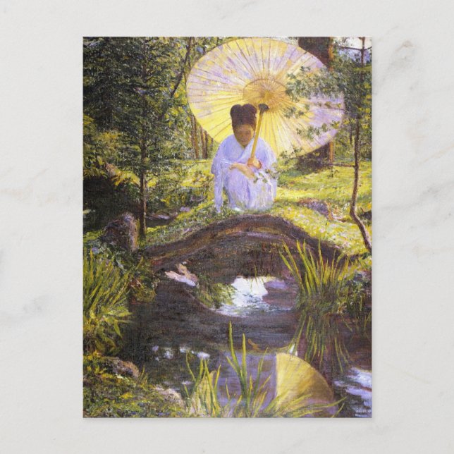 Im japanischen Garten von Lilla Cabot Perry Postkarte (Vorderseite)