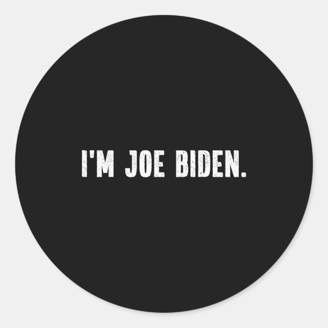 I'm Joe Biden Funny Instant Lazy Halloween Costume Runder Aufkleber (Vorderseite)