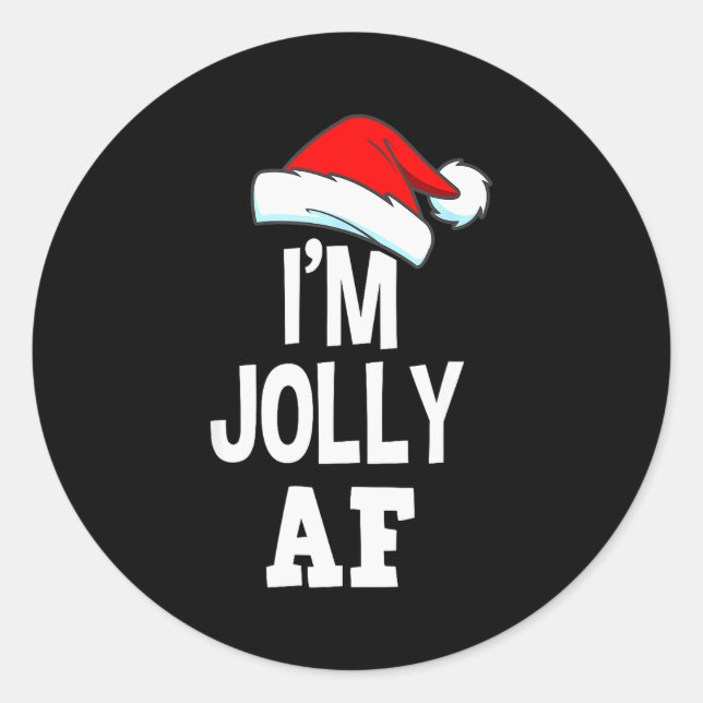 I'm Jolly Af Pajama, Christmas Adult Naughty Sweat Runder Aufkleber (Vorderseite)