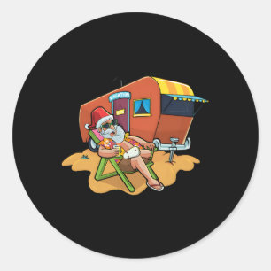 Im Juli Santa Camper Rv Caravan Camg Runder Aufkleber