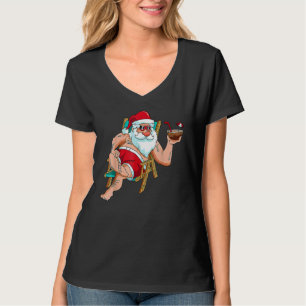 Im Juli Sommer des Santa on Beach Independence Day T-Shirt