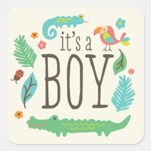 Im Jungle Baby Shower Stickers - Junge