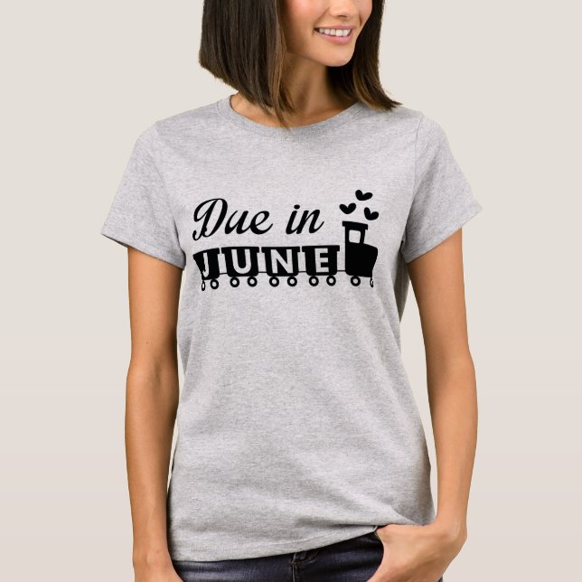 Im Juni fälliger T - Shirt der Mutterschaft (Vorderseite)