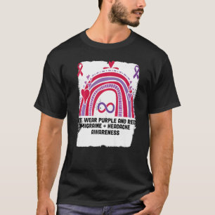 Im Juni tragen Lila rote Migräne Kopfschmerzen Awa T-Shirt