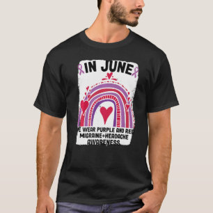 Im Juni tragen Lila und rote Migräne und Kopfschme T-Shirt