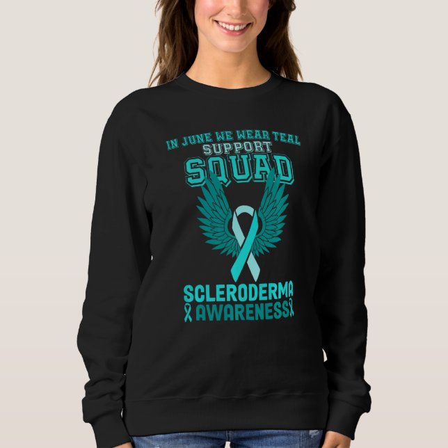 Im Juni tragen wir einen Aquamarinen Skleroderma-A Sweatshirt (Vorderseite)
