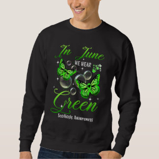 Im Juni tragen wir grüne Schmetterlings-Skoliose-B Sweatshirt