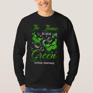 Im Juni tragen wir grüne Schmetterlings-Skoliose-B T-Shirt